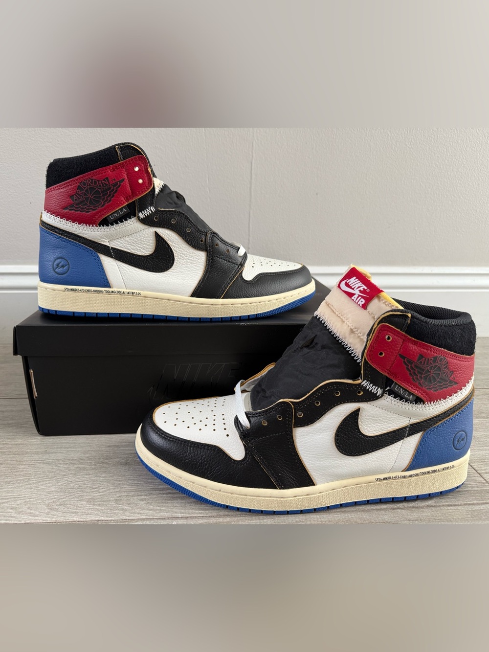 Fragment Union LA Air Jordan 1 Retro High Varsity Red IO7847-002 Black Royal 12